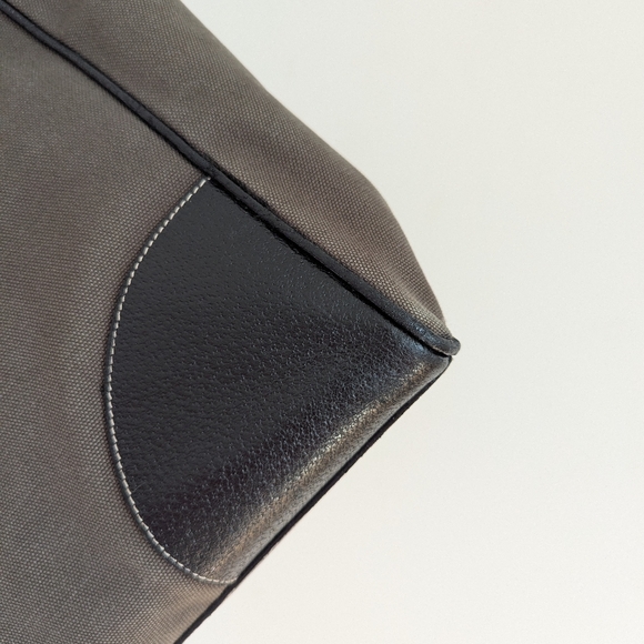 Prada dark olive green canvas and black leather shoulder bag - Picture 17 of 17